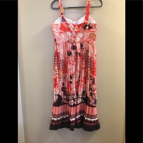 NWT Dalia MacPhee Floral Printed Pink Dress Pleated b2 - Picture 16 of 16